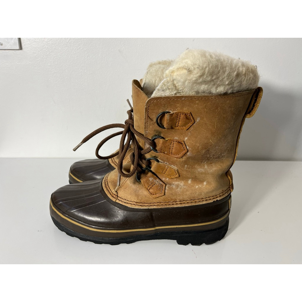 Vintage Sorel Boots Made in Canada Womens Shoe Size 9 Leather Winter Boots